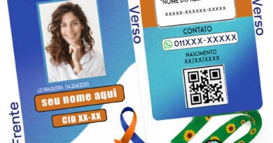 Crachá TDAH e Dislexia com QR Code – Identificação Médica Personalizada