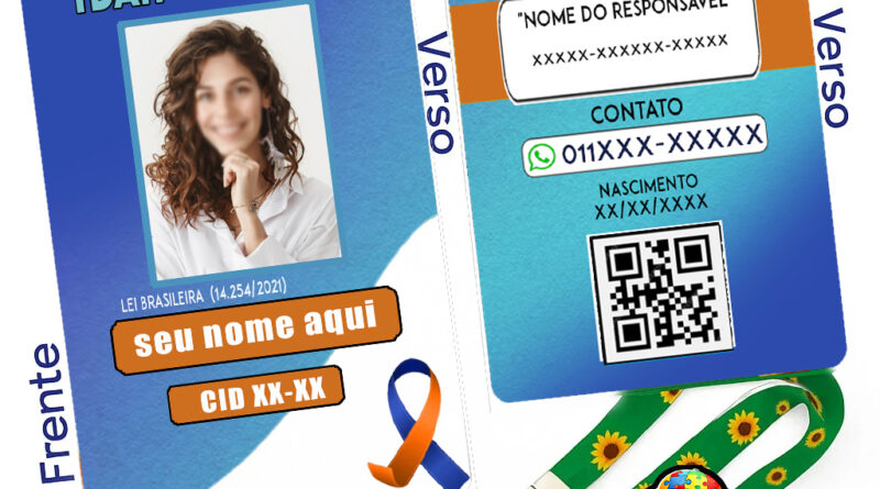 Crachá TDAH e Dislexia com QR Code – Identificação Médica Personalizada