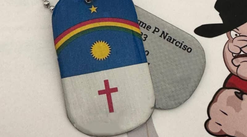 Dog tag personalizada com a bandeira de Pernambuco em aço inox – DogTagClan