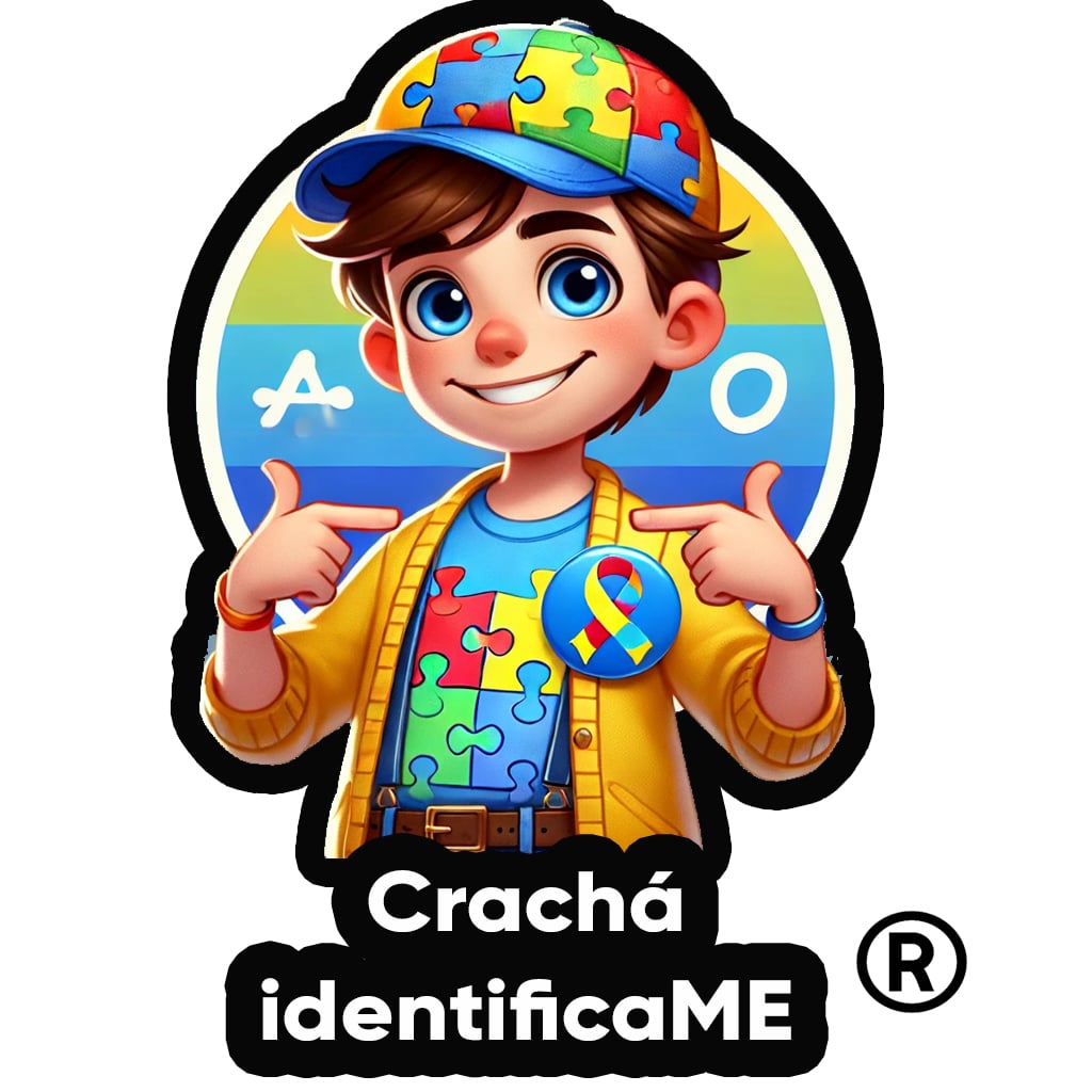 "logo cracha identificame personagem infantil"