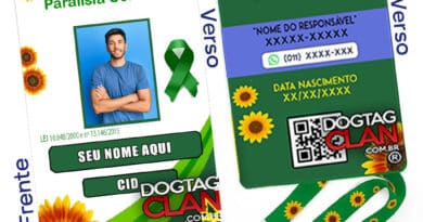 Crachá Paralisia Cerebral com QR Code e Cordão Verde – Identificação Personalizada DogTagClan