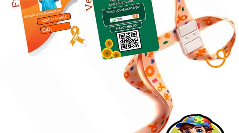 Crachá TDAH Personalizado com QR Code e Cordão de Acessibilidade
