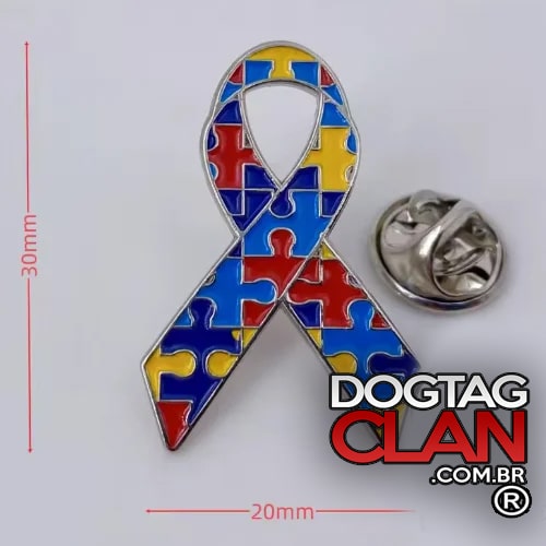 Pin de Lapela Autismo em metal com símbolo quebra-cabeça colorido – identificação e conscientização TEA