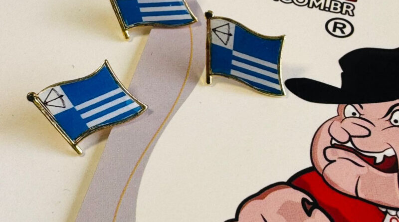 Pin personalizado de estado ou município em metal, fabricado sob medida pela DogTagClan para representar identidade regional e pertencimento