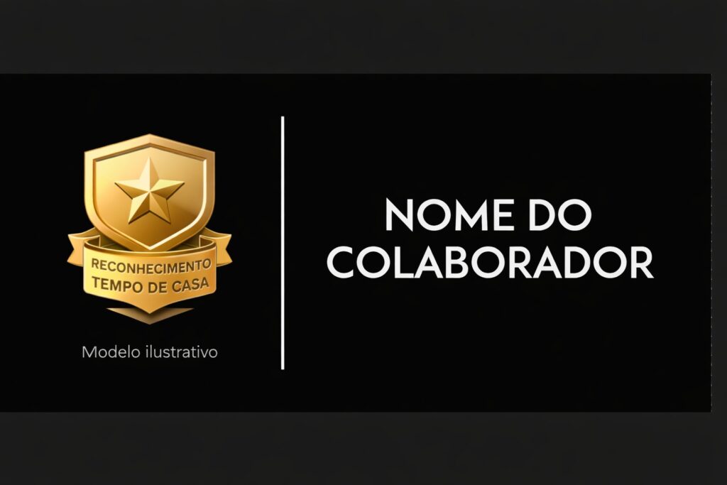 Broche e crachá personalizado para reconhecimento por tempo de casa com logo da empresa em aço inox