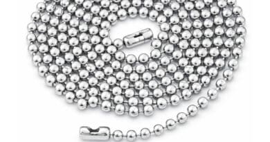 Corrente de bolinha em aço inox para dog tag com fecho tipo canoa, ideal para uso diário, militar e personalização.