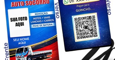 Crachá profissional com QR Code Pix personalizado para guincho, Uber e taxista, com foto, nome, telefone e pagamento rápido