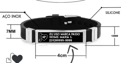 Pulseira de identificação eu uso marcapasso alerta médico em silicone ajustável