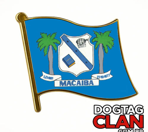 Pin de Lapela Brasão do Município de Macaíba em metal dourado personalizado para uso institucional