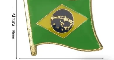 Pin de lapela da bandeira do Brasil em metal, broche patriótico para uso em ternos, uniformes e eventos institucionais