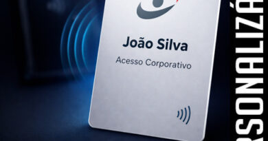 Crachá NFC RFID personalizado em PVC 0,76mm para controle de acesso empresarial por aproximação
