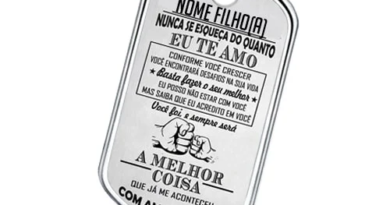 Dog Tag para Filho personalizada com nome gravado em aço inox, presente com frase especial para eternizar amor de pai