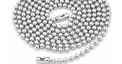 Corrente de bolinha com fecho em aço inox para dog tag, crachá, chaveiro e artesanato