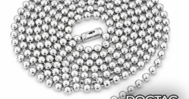 Corrente de bolinha com fecho em aço inox utilizada em dog tag, crachá, chaveiro e artesanato, ideal para identificação e personalização