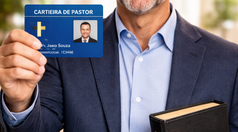credencial de pastor em PVC personalizada com foto nome cargo e QR Code DogTagClan