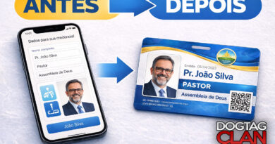 Carteirinha de pastor personalizada em PVC com foto, nome, igreja e QR Code pronta após preenchimento dos dados no celular