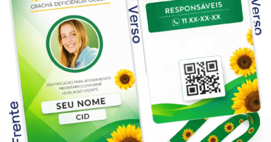 Crachá de identificação para deficiência intelectual com QR Code personalizado com nome foto CID e contato de emergência DogTagClan