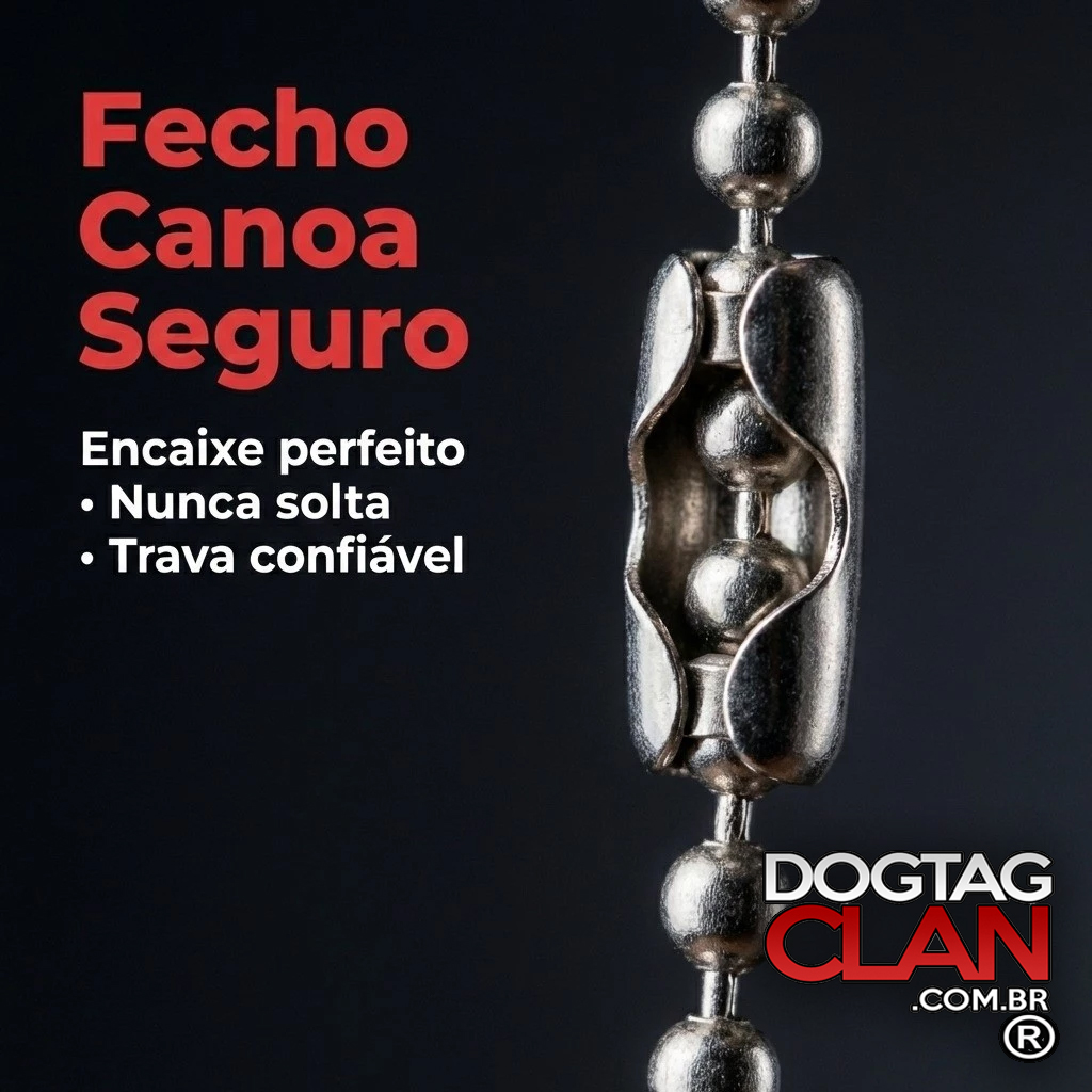 corrente de bolinha 2.4 mm aço inox para dog tag militar tamanho 60 cm padrão uso no pescoço