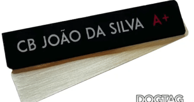 tarjeta militar personalizada o que colocar nome tipo sanguineo padrao plaqueta aço inox uniforme profissional