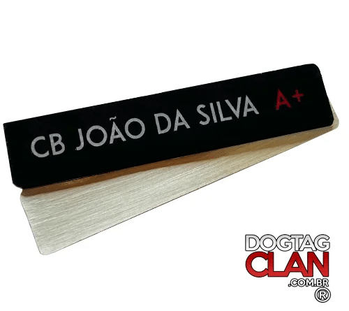 tarjeta militar personalizada o que colocar nome tipo sanguineo padrao plaqueta aço inox uniforme profissional