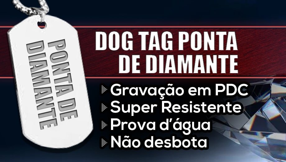Modelos de Dog Tag Ponta de Diamante