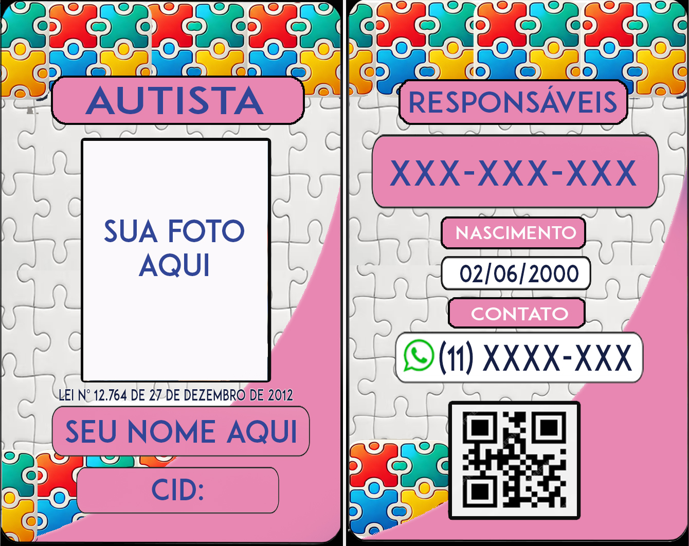 Crachá Autismo Rosa