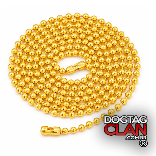Corrente de bolinha dourada ferro 2.4mm