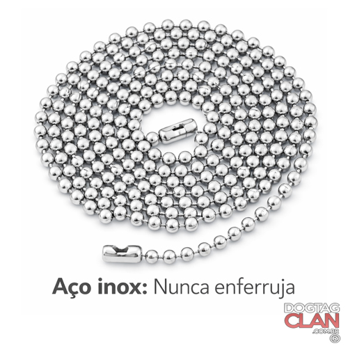 Corrente dog tag de aço Inox