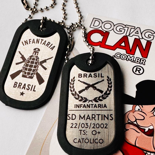 Dog Tag Plaqueta infantaria militar Brasil-1