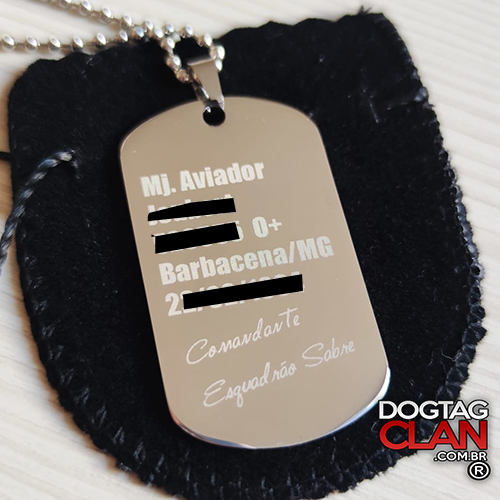 Dog Tag Força Aérea Brasileira gravada em ponta de diamante-1