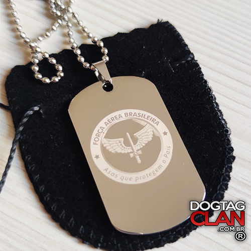 Dog Tag Força Aérea Brasileira gravada em ponta de diamante-3
