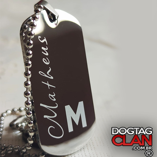 Dog Tag com nome e letra