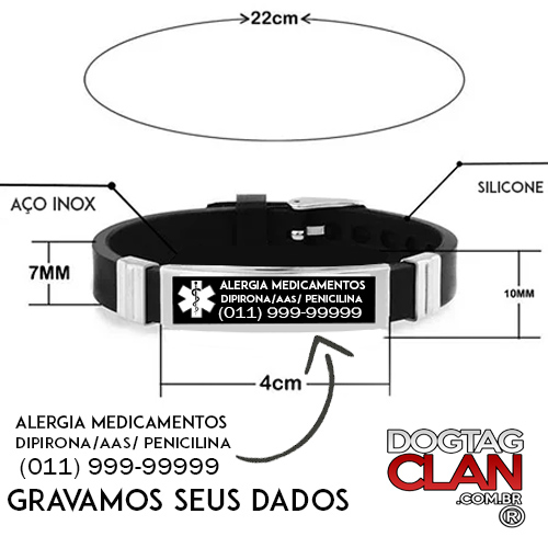 PULSEIRA DE IDENTIFICAÇÃO ALERTA MÉDICA