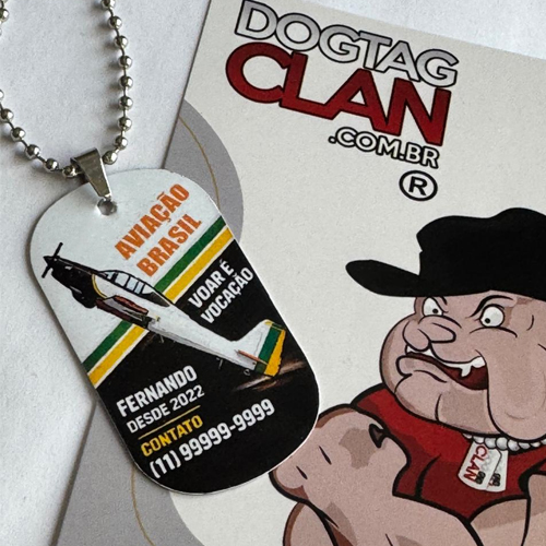 Dog Tag Piloto Jato Aviação