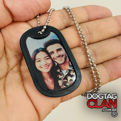Dog Tag Colorida Personalizada em Aço Inox-1