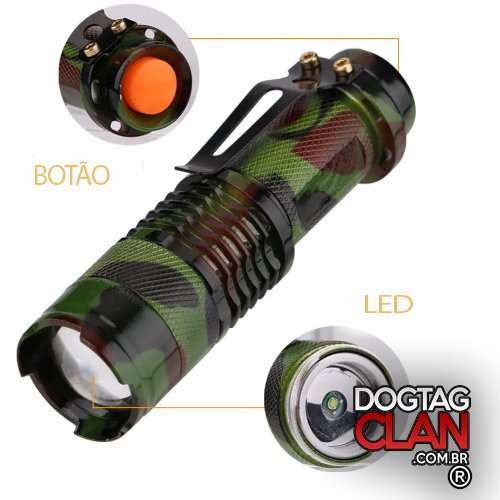 Lanterna Tática Camuflada LED Elite DogTagClan