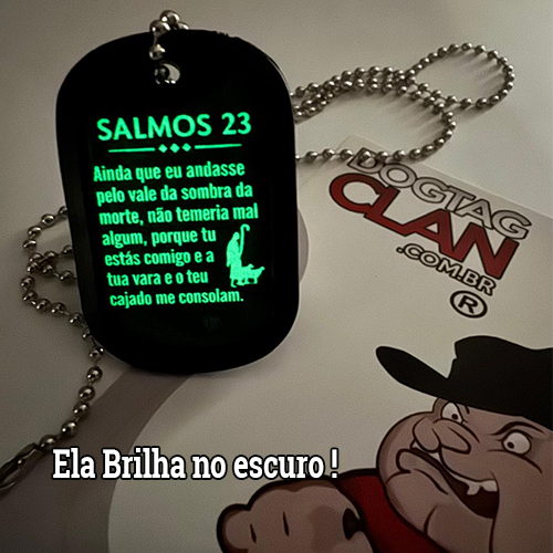 Dog Tag Luminol Personalizada Brilha no Escuro-2