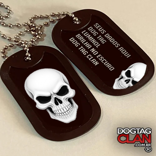 Dog Tag Luminol Personalizada Brilha no Escuro-1