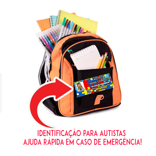 Crachá Autismo Personalizado para mochila e uso pessoal-1