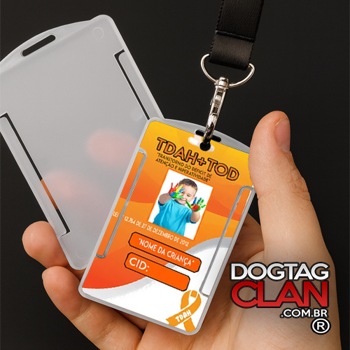Crachá TDAH Personalizado com Cordão de Segurança e QR Code-1