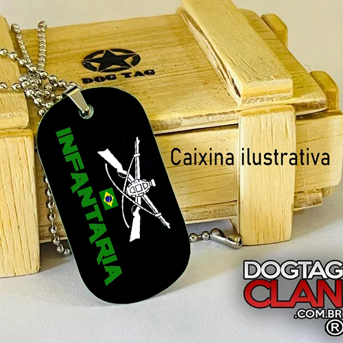 PLAQUETA DE IDENTIFICAÇÃO DOG TAG INFANTARIA