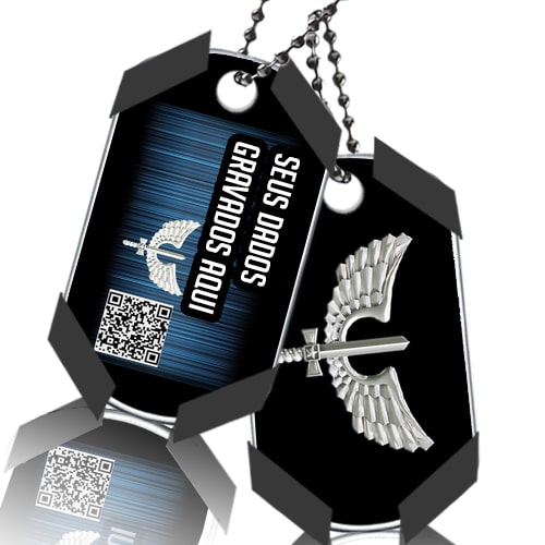 Plaqueta de Identificação Dog Tag Força Aérea Brasileira