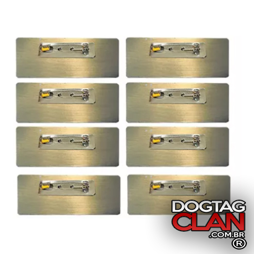 Kit 10 Crachás Broche em Aço Inox com Alfinete Níquel Personalizados com Nome ou Logo-1