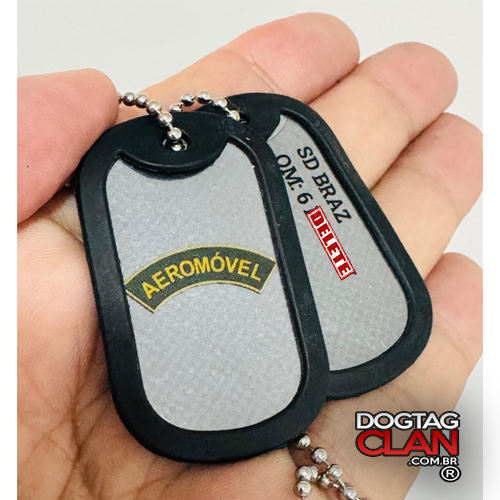 Dog Tag Aeromóvel Personalizada com Nome e OM Gravação no Aço Inox-1