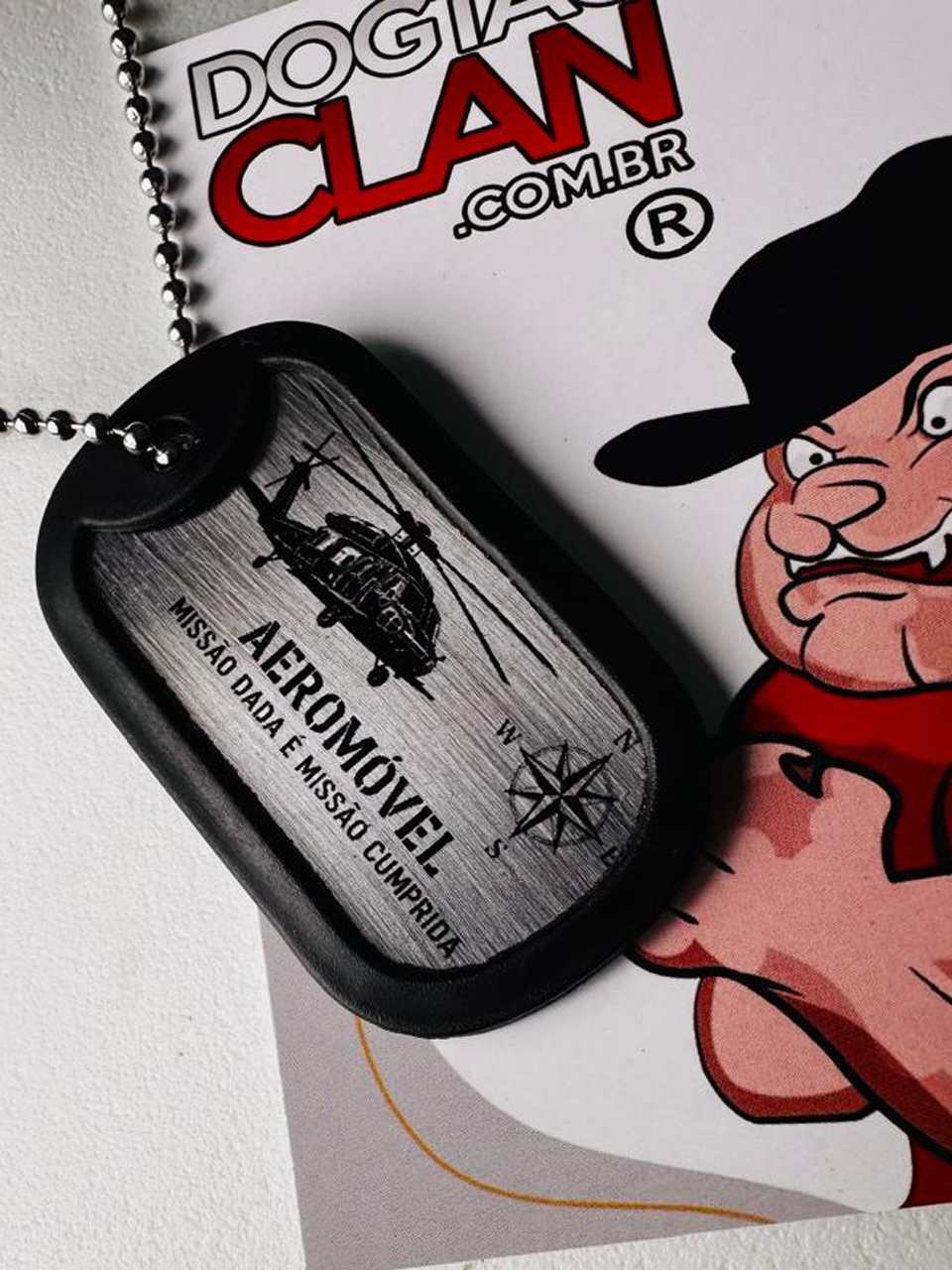 Dog Tag Aeromóvel Personalizada com Nome e OM Gravação no Aço Inox-3