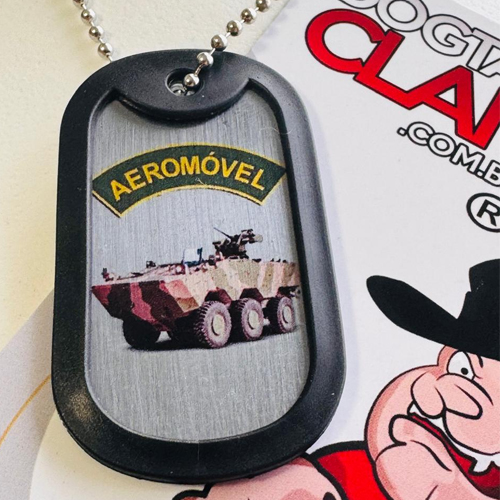 Dog Tag Aeromóvel Personalizada com Nome e OM Gravação no Aço Inox-2