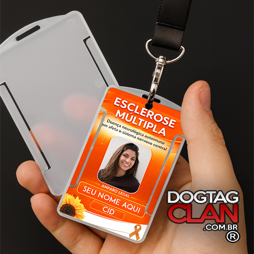 Crachá Esclerose Múltipla com Cordão Personalizado com Nome-1