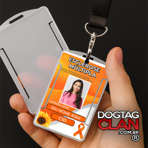 Crachá Esclerose Múltipla com Cordão Personalizado com Nome-1