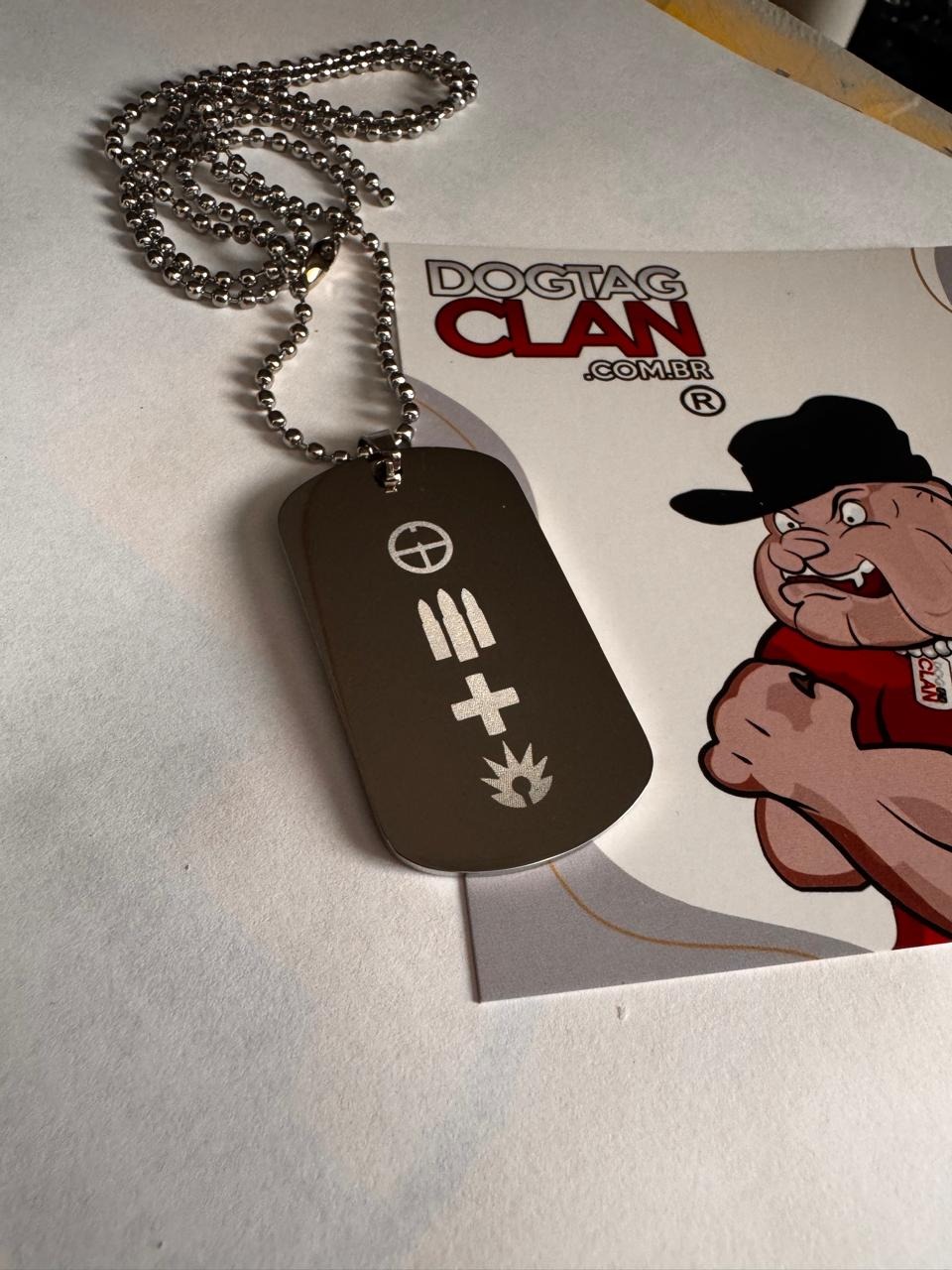 Dog Tag Battlefield Personalizada – Nome Gamer Tag e Clã Gravados no Aço-2
