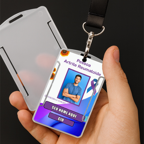 Crachá Artrite Reumatoide com QR Code – Identificação Médica e Atendimento Prioritário-1